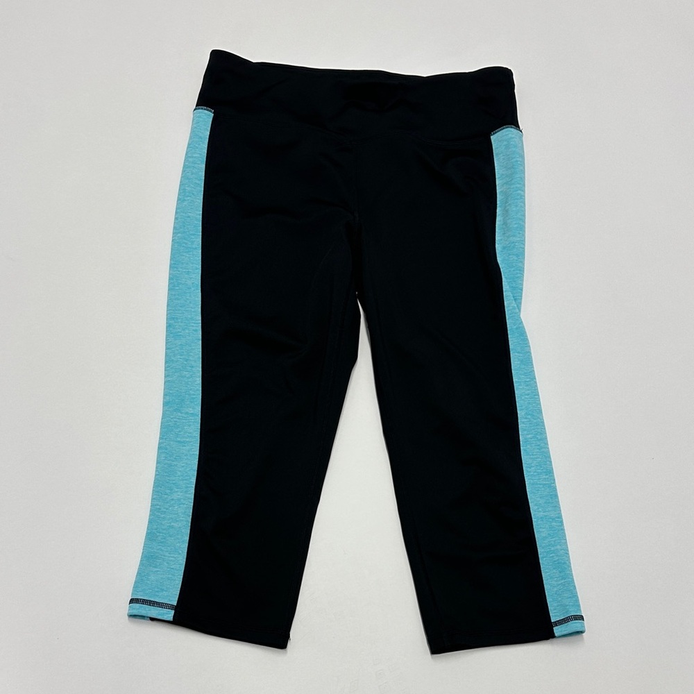 Ideology Black and Light Blue capri Leggings large women’s
